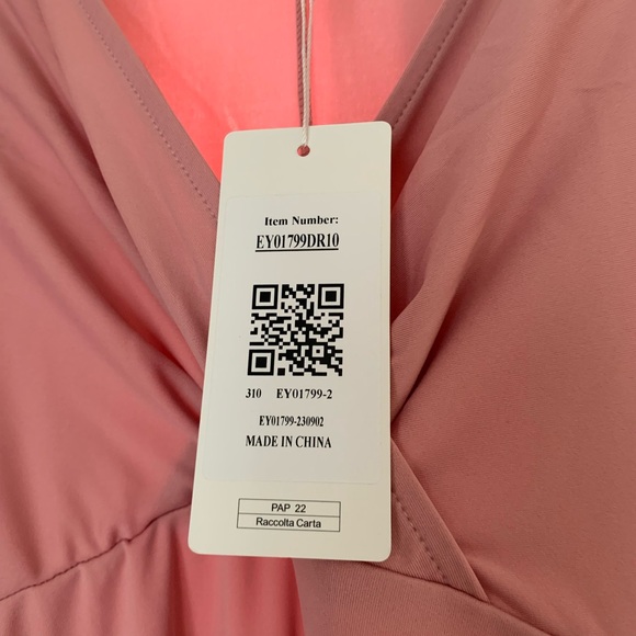 Elegant Pink Ruffle Hem Dress Maternity - Picture 8 of 8